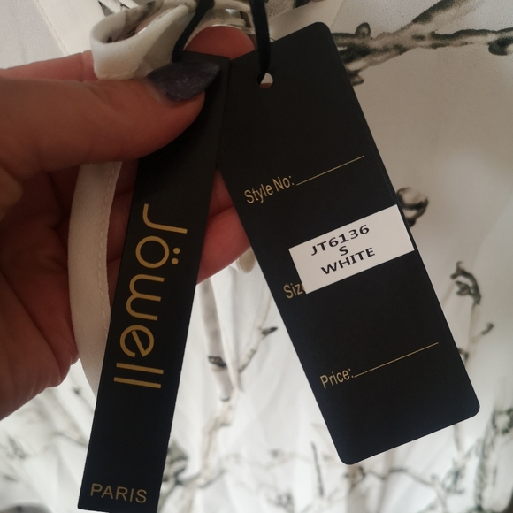 Jowell White Pattern Blouse Sz Sm - Picture 3 of 3